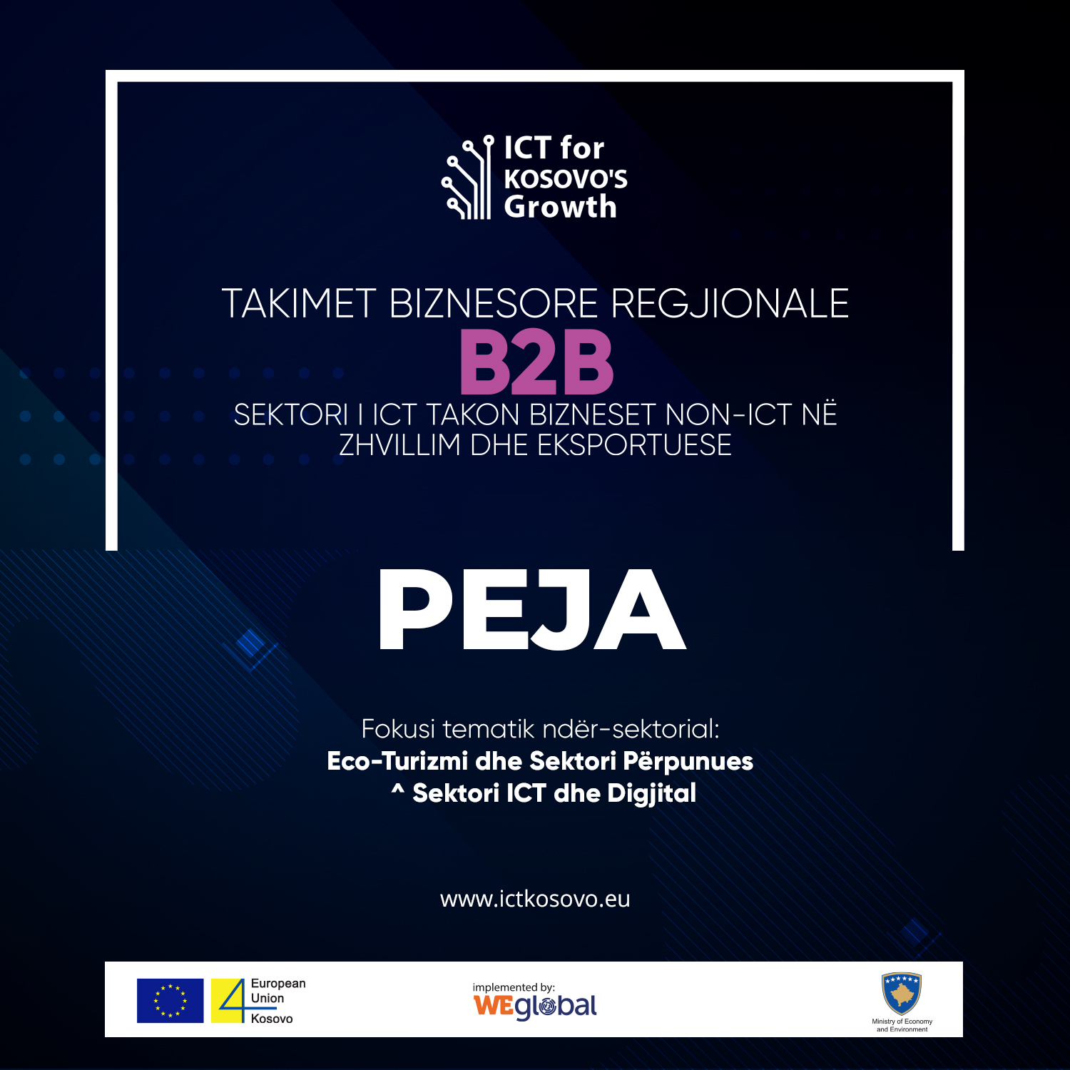 EU Funded Project “EU Support to the Competitiveness of the Kosovo ICT Sector" conducts Cross- Sectoral B2B Event for ICT and local companies in Peja, Kosovo