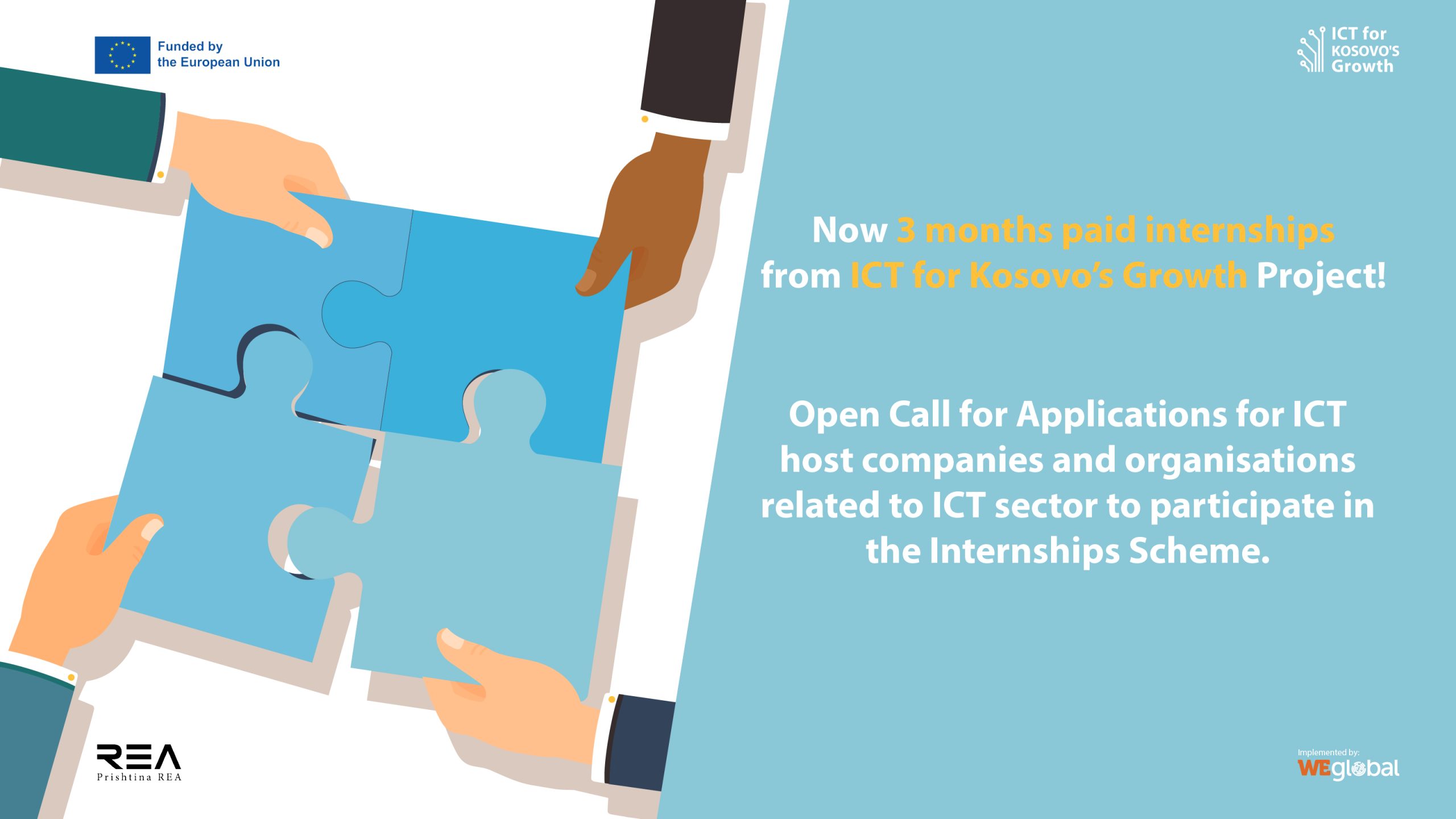 Now 3 months paid internships from ICT for Kosovo’s Growth Project!